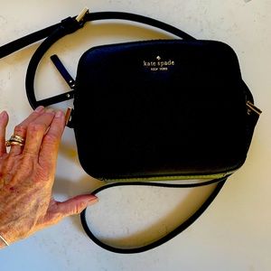 Kate Spade black crossbody 8”W, 6.5” H, 2” D